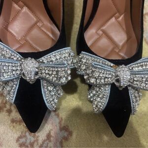 Kurt Geiger Black and Silver Embellished Heels